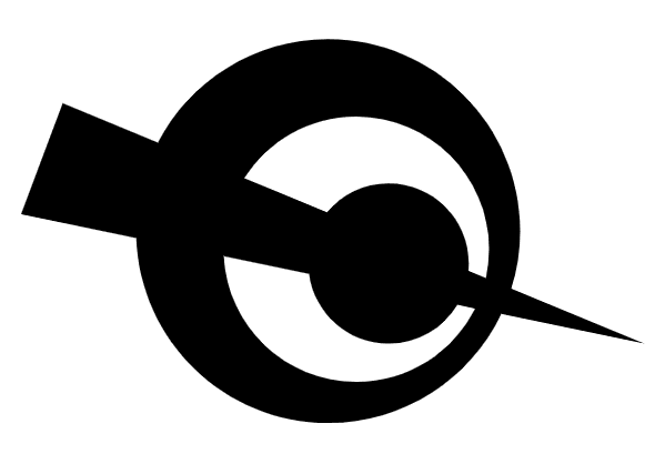 A long triangle piercing two concentric circles